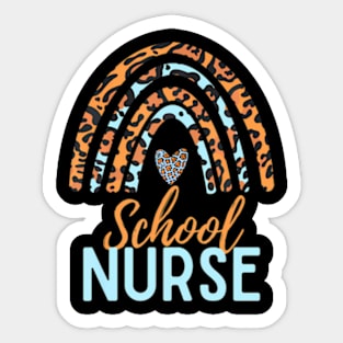 Cute Rainbow Leopard Print School Nurse Back To School  Cute Rainbow Leopard Print School Nurse Back To School Sticker